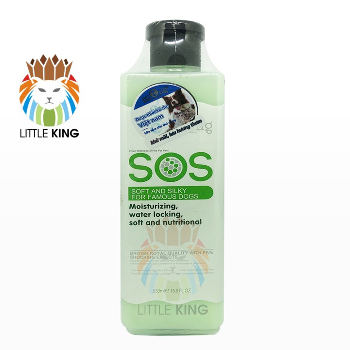 Sữa tắm SOS cho chó mèo dung tích 530ml giúp khử mùi, mượt lông Little King pet shop