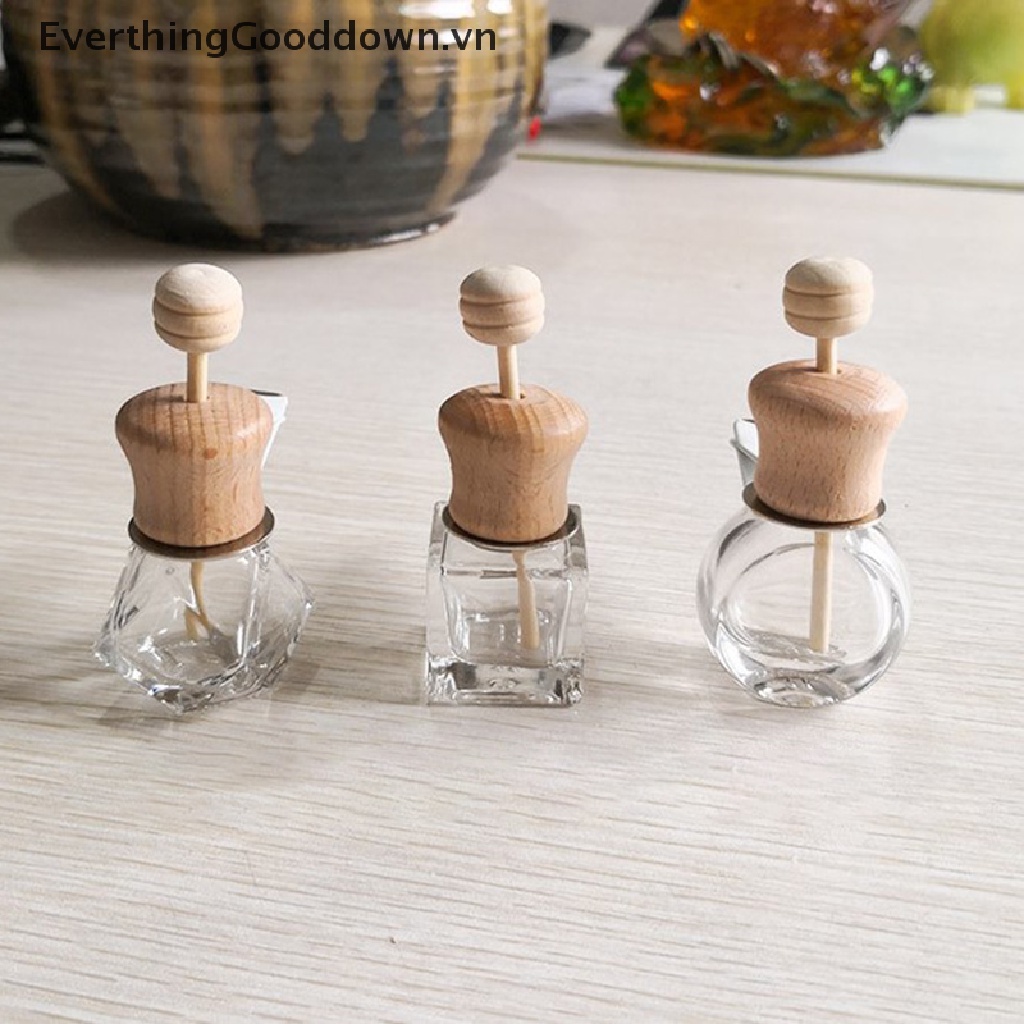 1 Lọ Thủy Tinh Rỗng Đựng Nước Hoa Có Kẹp Tiện Dụng Cho Xe Hơi