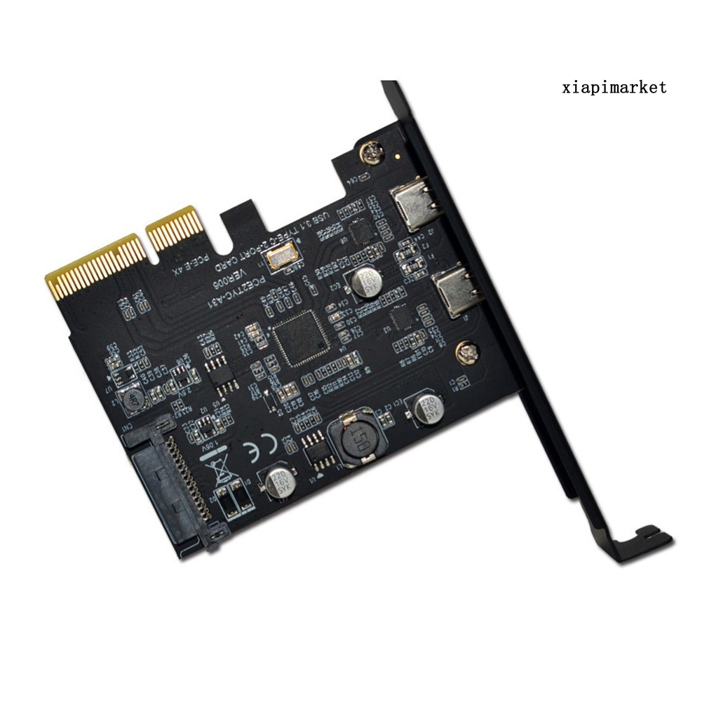 LOP_10Gbps PCI Express X4 X8 X16 PCI-E to Dual USB 3.1 Type-C Adapter Expansion Card