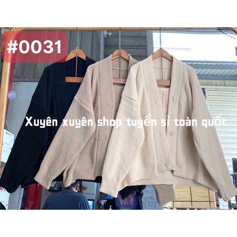 (Ảnh thật) Set áo khoác cardigan kèm áo quây len thừn | BigBuy360 - bigbuy360.vn