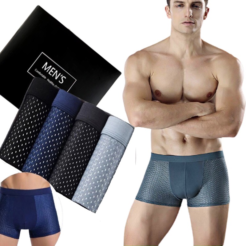 Hộp Quần sịp đùi nam hàng cao cấp, quần sịp nam đẹp thoáng mát thông hơi Men408