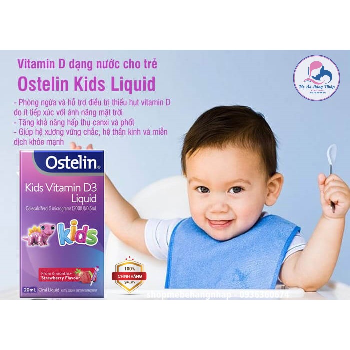 Vitamin D Ostelin Úc cho trẻ từ 6 tháng trở lên - 20ml - hàng Úc chính hãng