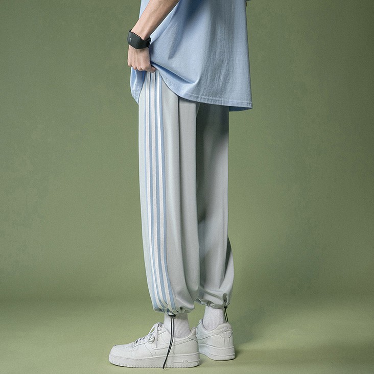 Quần Jogger Thể Thao Nam Nữ Unisex – Quần Ống Rộng - Phối 3 Sọc Điểm Nhấn - Có Dây Rút Gấu