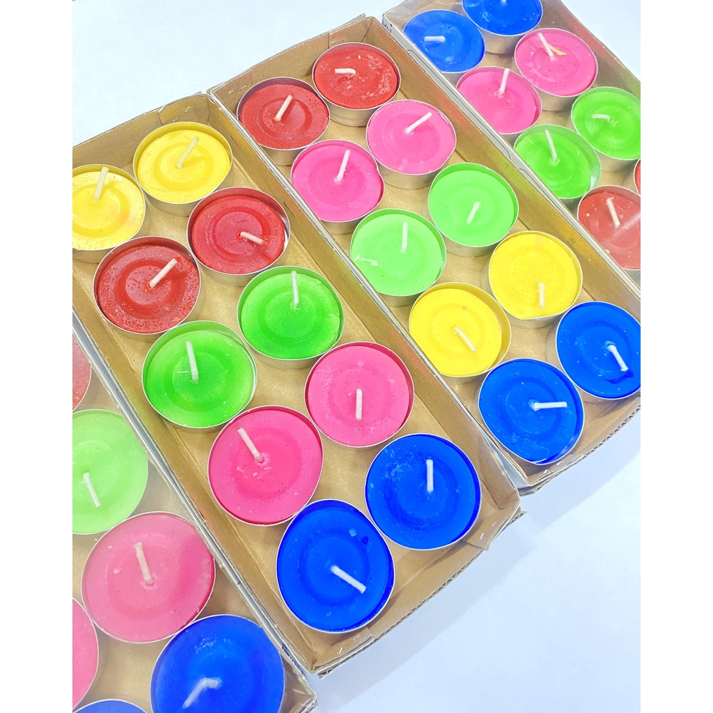 Đèn Cầy T.Light 5 Màu Sang Trọng - Hộp 10 Viên 5 Màu - Nến Ly Cung Hỷ