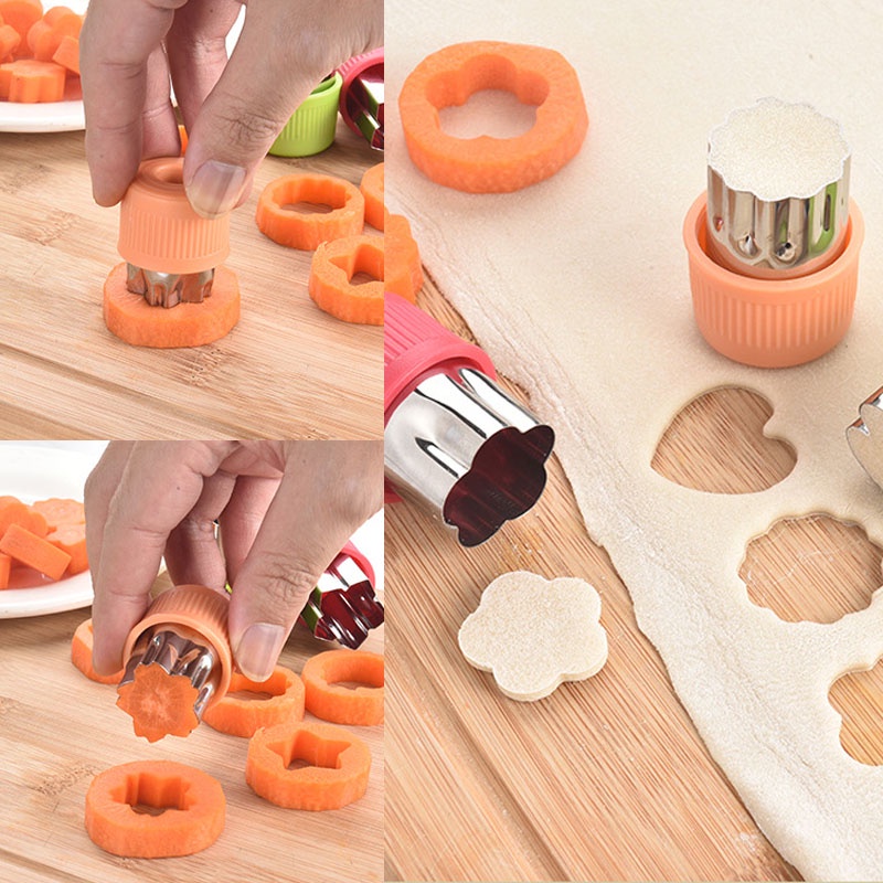 Dụng Cụ Cắt Trái Cây Hình Ngôi Sao / Trái Tim Bằng Thép Không Gỉ Với Tay Cầm