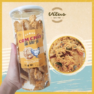 [QUÀ 0Đ] Cơm cháy chiên mắm lắc khô gà hũ PET 300gr đồ ăn vặt VITUS