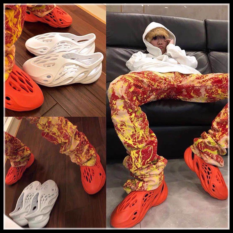 Giày Xăng Đan Thiết Kế Đục Lỗ Size 35-47 Phong Cách Kanye Chống Trượt Thời Trang Đi Biển Cho Nam Và Nữ