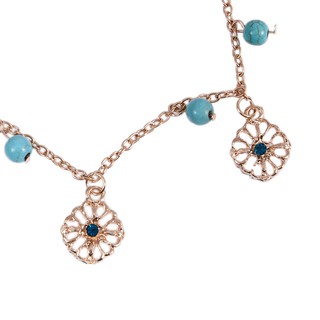 Lắc Chân Đính Đá Ngọc Lam Phong Cách Boho