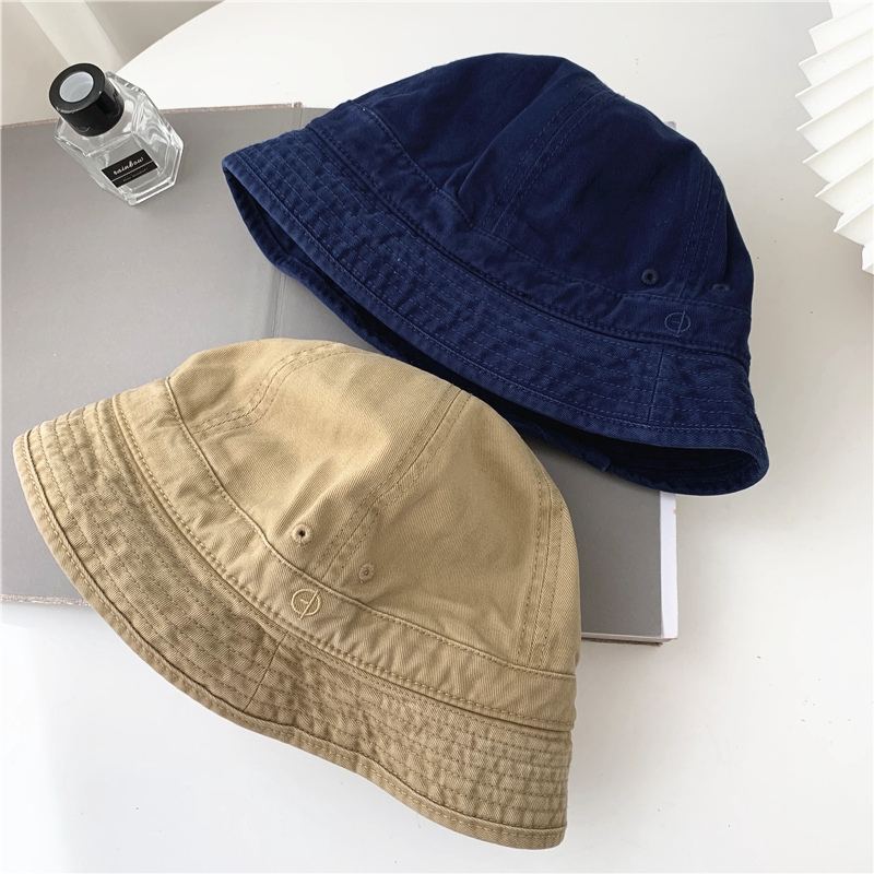 Nón tai bèo vành ngắn bằng cotton nguyên chất màu trơn phong cách Harajuku Nhật Bản cho nam nữ