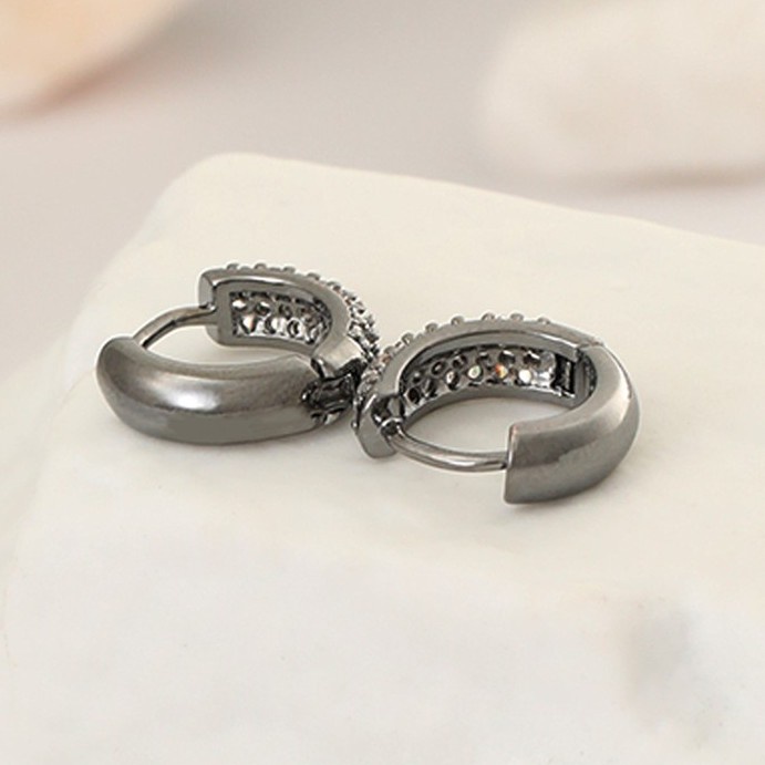 14K Gold-Coated Zircon Earring Ring Round Ear Buckle Fashion Ear Clip Ear Jewelry