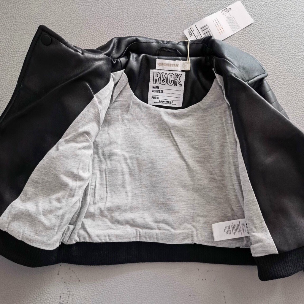 Áo khoác da thời trang cá tính siêu mềm cho bé trai-Áo da bé trai