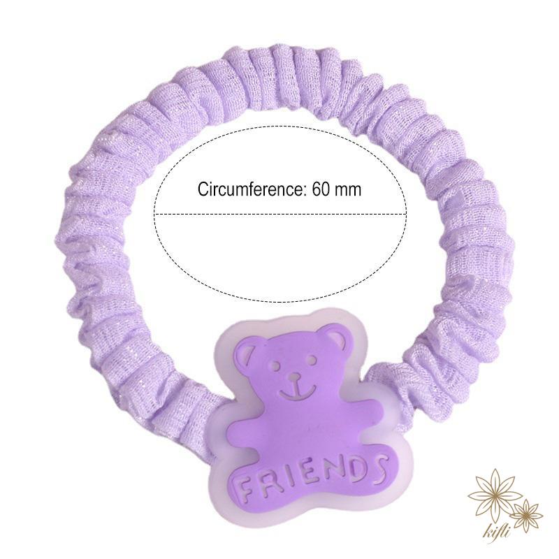 Dây Cột Tóc/Vòng Tay Hai Mặt Hình Gấu Hoạt Hình Dễ Thương Đa Năng Cho Cặp Đôi