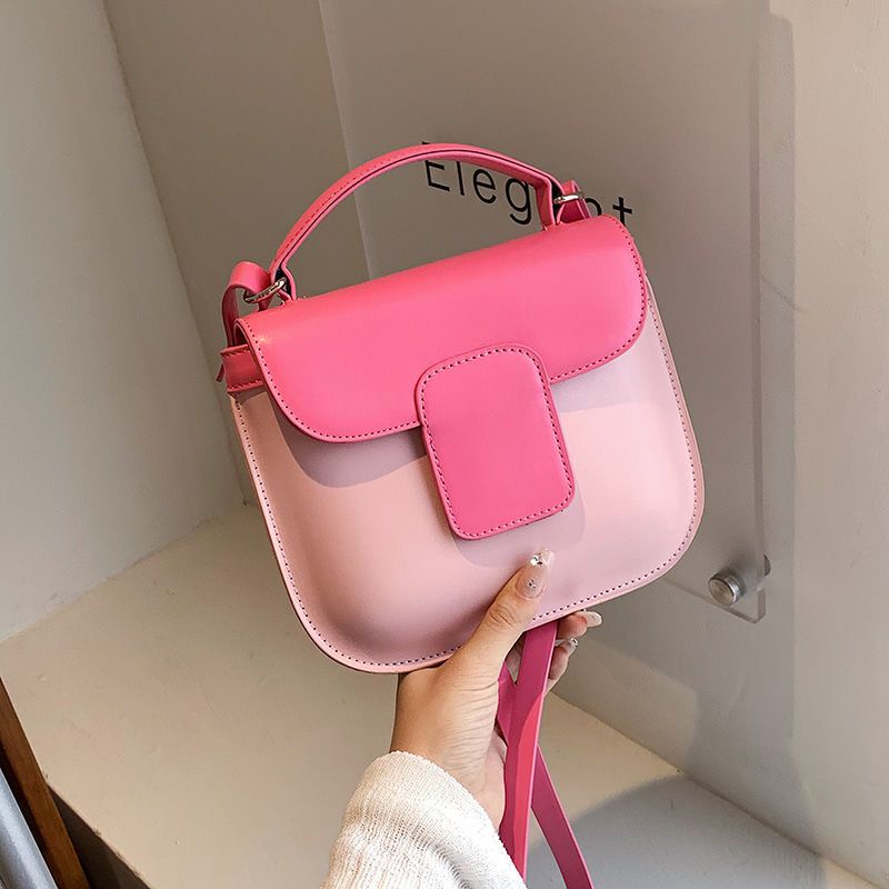 Túi Xách Đeo Vai Hình Vuông Cỡ Nhỏ Màu Sắc Tương Phản Thời Trang Cao Cấp Cho Nữ