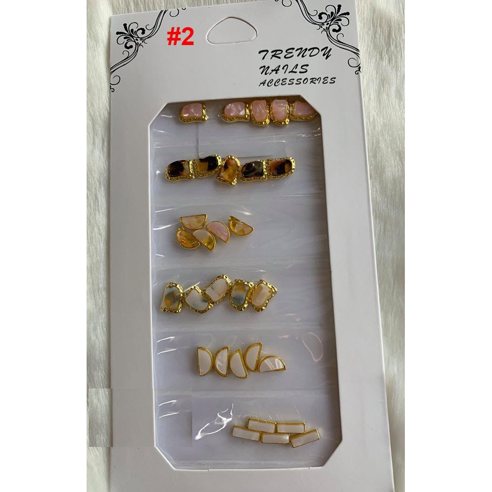Phụ Kiện Đá Khối Hàn Quốc với Nhiều Hình Mẫu Nail Đẹp Mới Nhất - Lẻ 1 Sét 6 mẫu