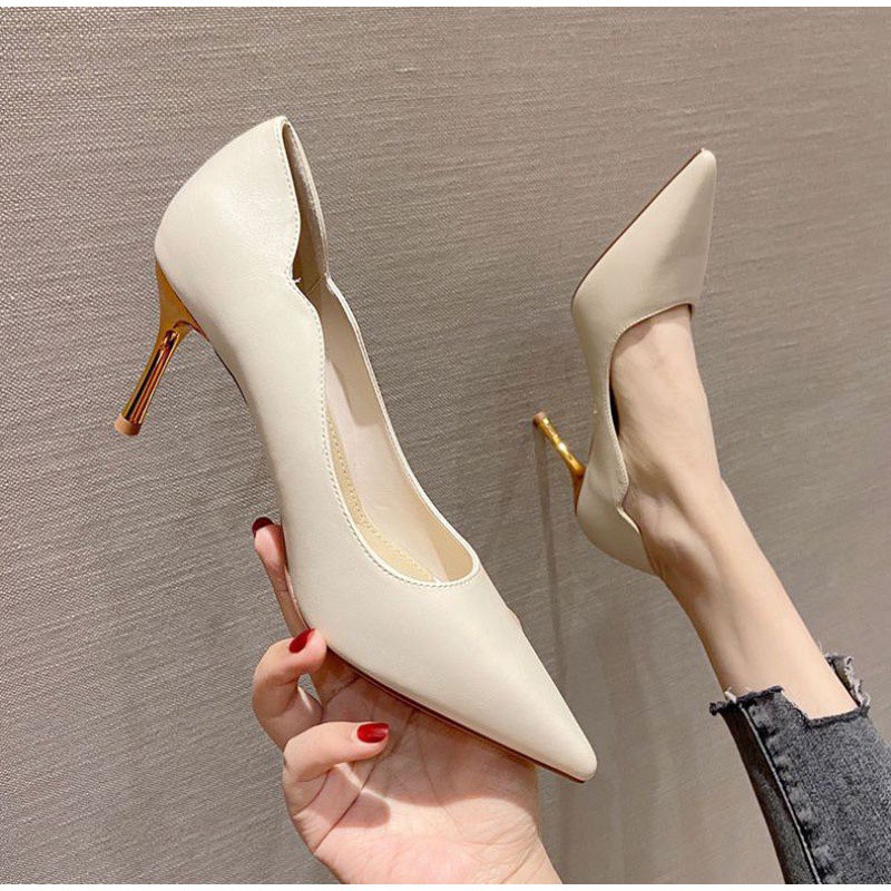 Giày Cao Gót 7 Phân Da Lì Mũi Nhọn 42813_152638