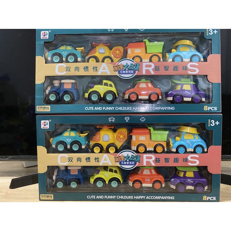 Set 8 xe oto poli đồ chơi, xe ô tô đồ chơi hoạt hình, xe ô tô chạy đà, ôtô đồ chơi mini cho bé từ 2 đến 4 tuổi