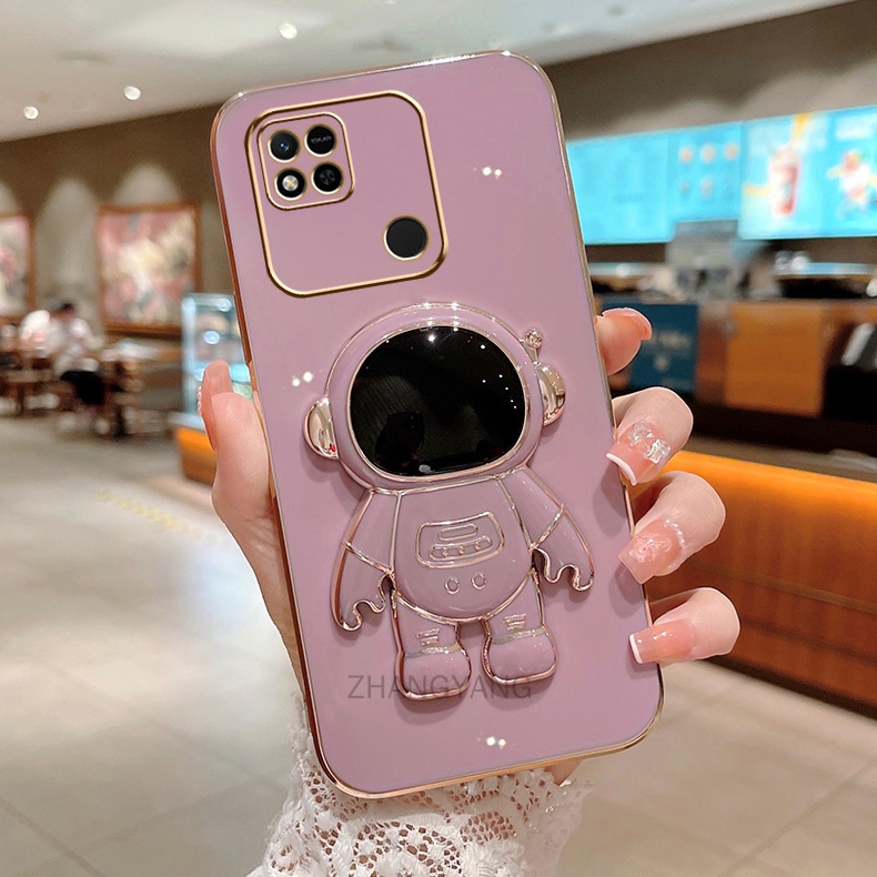 ốp lưng Redmi 10c Redmi 10 prime TPU Mạ điện 3D Phi hành gia có chân đế ốp điện thoại Redmi 10c Redmi 10 prime