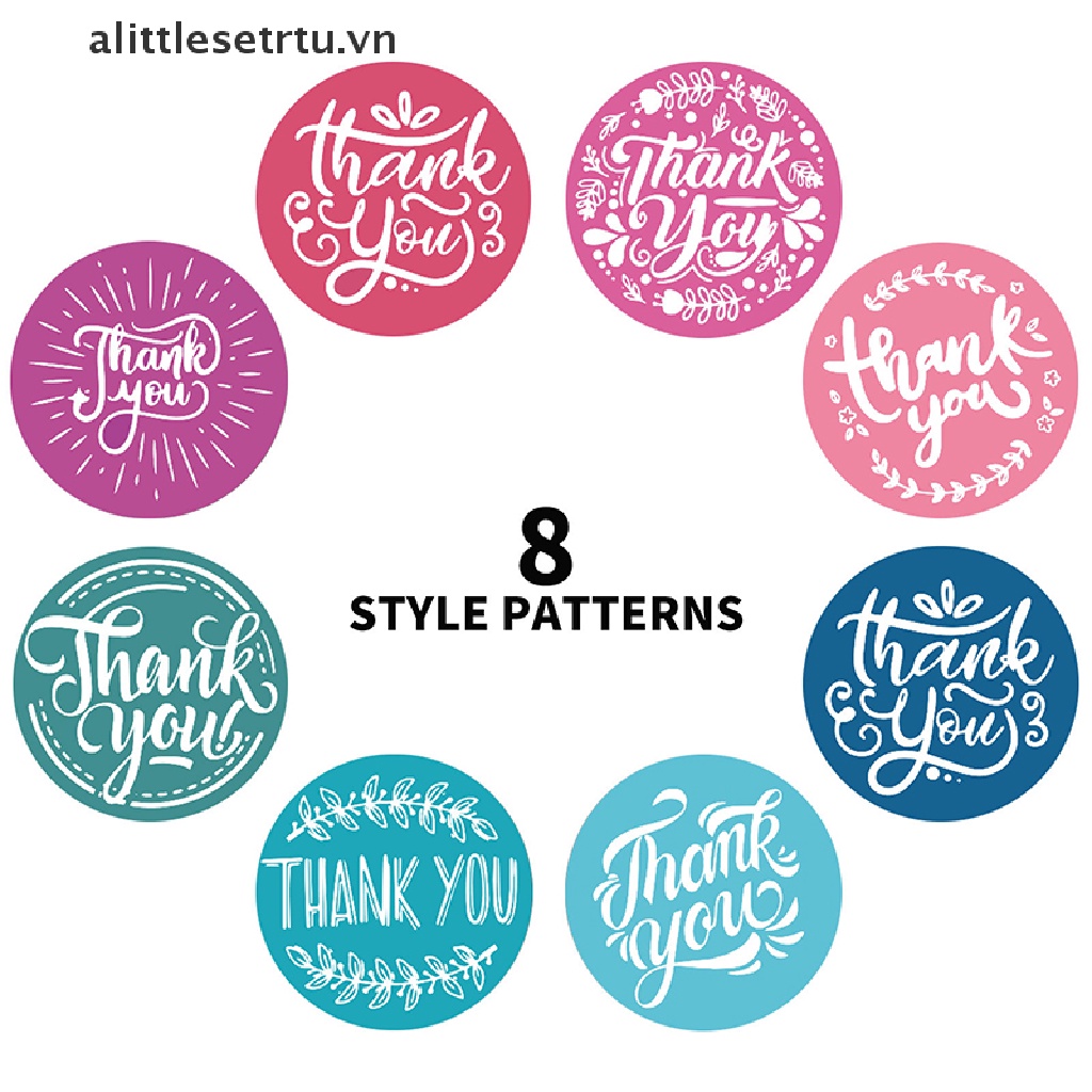 Set 500 Miếng Dán Tròn In Chữ THANK YOU Trang Trí Sổ Tay Z