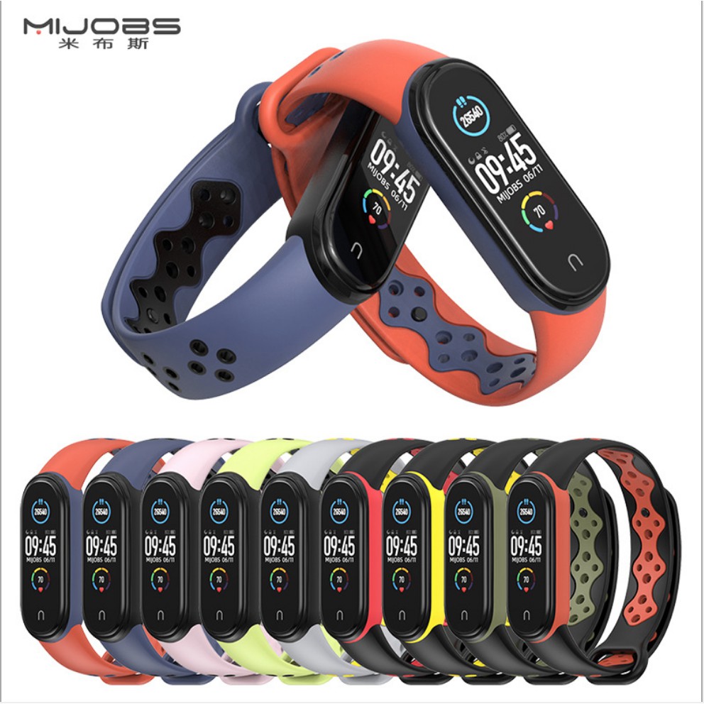 Dây Thể Thao đục lỗ dành Miband 6 / Miband 5 /Miband 3 & 4 chính hãng Mijobs ( Mi band 6 , 5 / Mi band 3 , 4 / Mi band 2