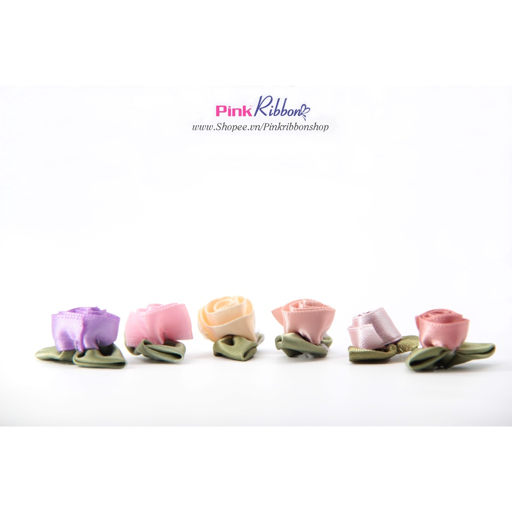 SET 10 BÔNG - Hoa lụa cuốn có lá nhí