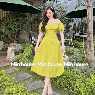 Váy trễ vai chun thô chiết eo