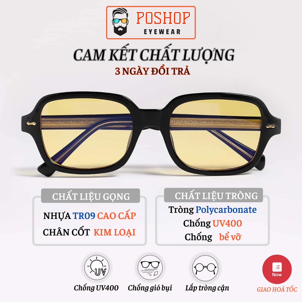 Kính mát gọng vuông nam nữ chống chói POSHOP mắt kính râm kiểu Sơn Tùng màu sắc hot trend thời trang hàn quốc ST