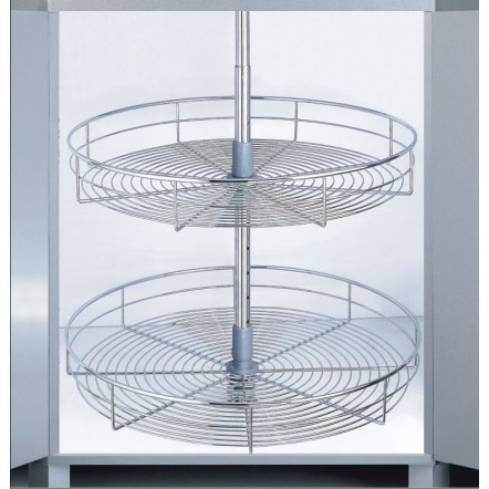 Mâm xoay Inox mạ Crom bóng xoay 360 cho góc tủ bếp của hãng GROB - hàng nhập khẩu