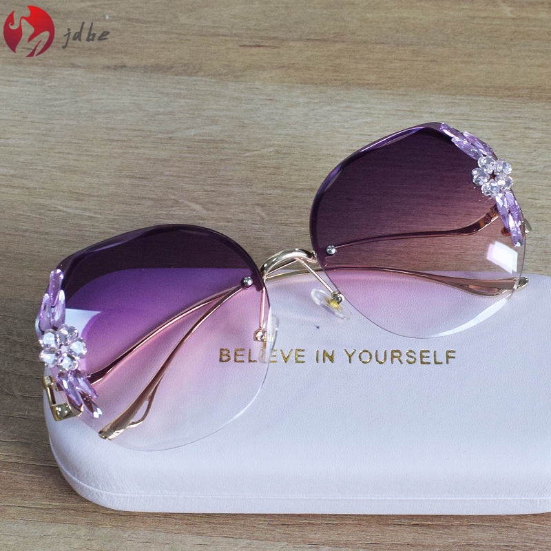 Kính Mát Đính Đá Màu Gradient Thời Trang Dành Cho Nữ