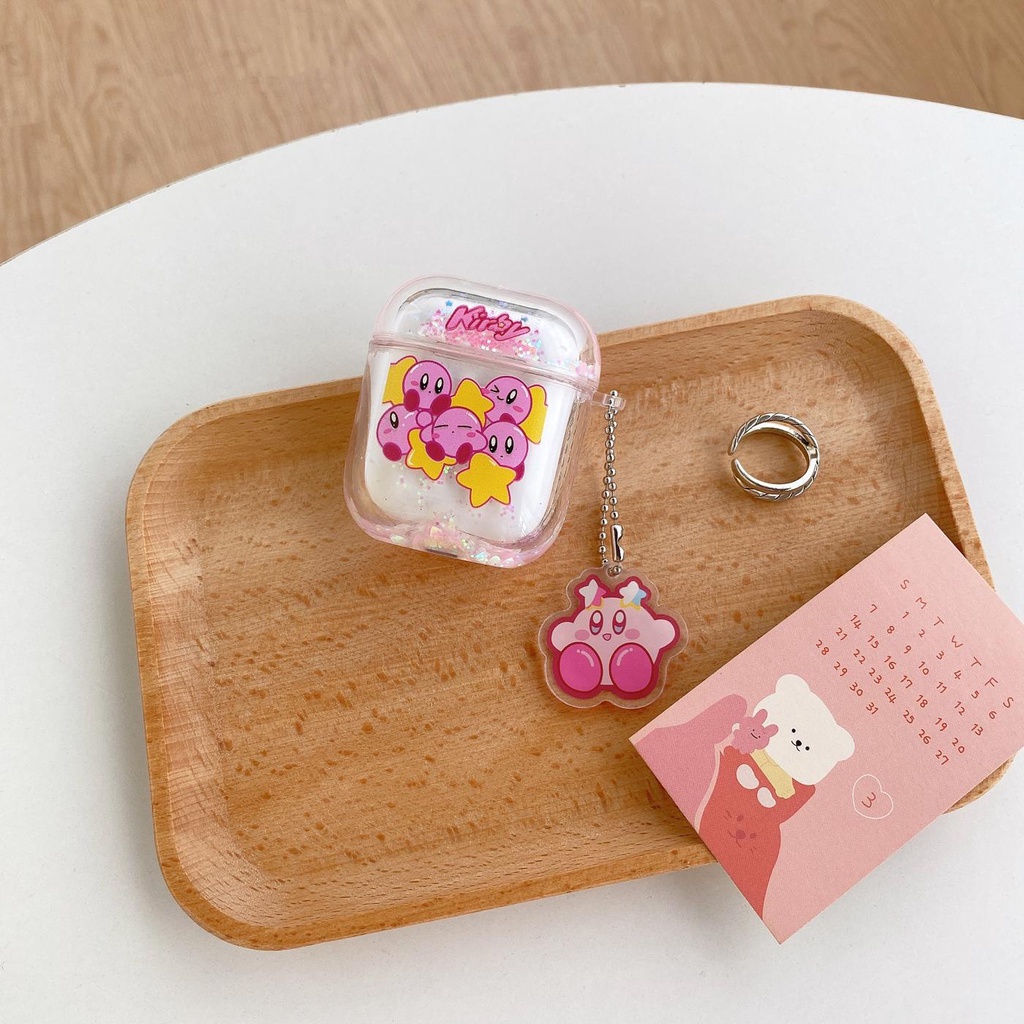 Vỏ Bảo Vệ Hộp Đựng Tai Nghe AirPods 1/2/3/Pro 2021 inPods i12 Bằng Tpu Trong Suốt Có Cát Chảy Và Móc Treo Sáng Tạo