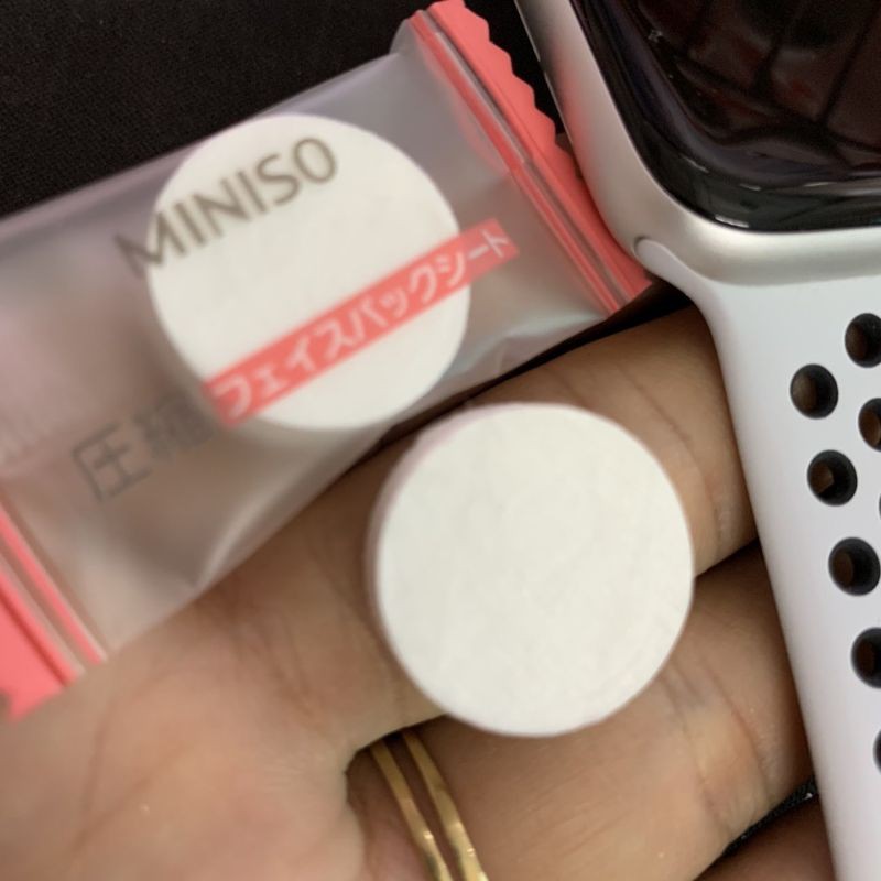 Mặt Nạ Giấy Nén viên Miniso Nhật Bản cấp ẩm thải độc siêu gọn tiện lợi