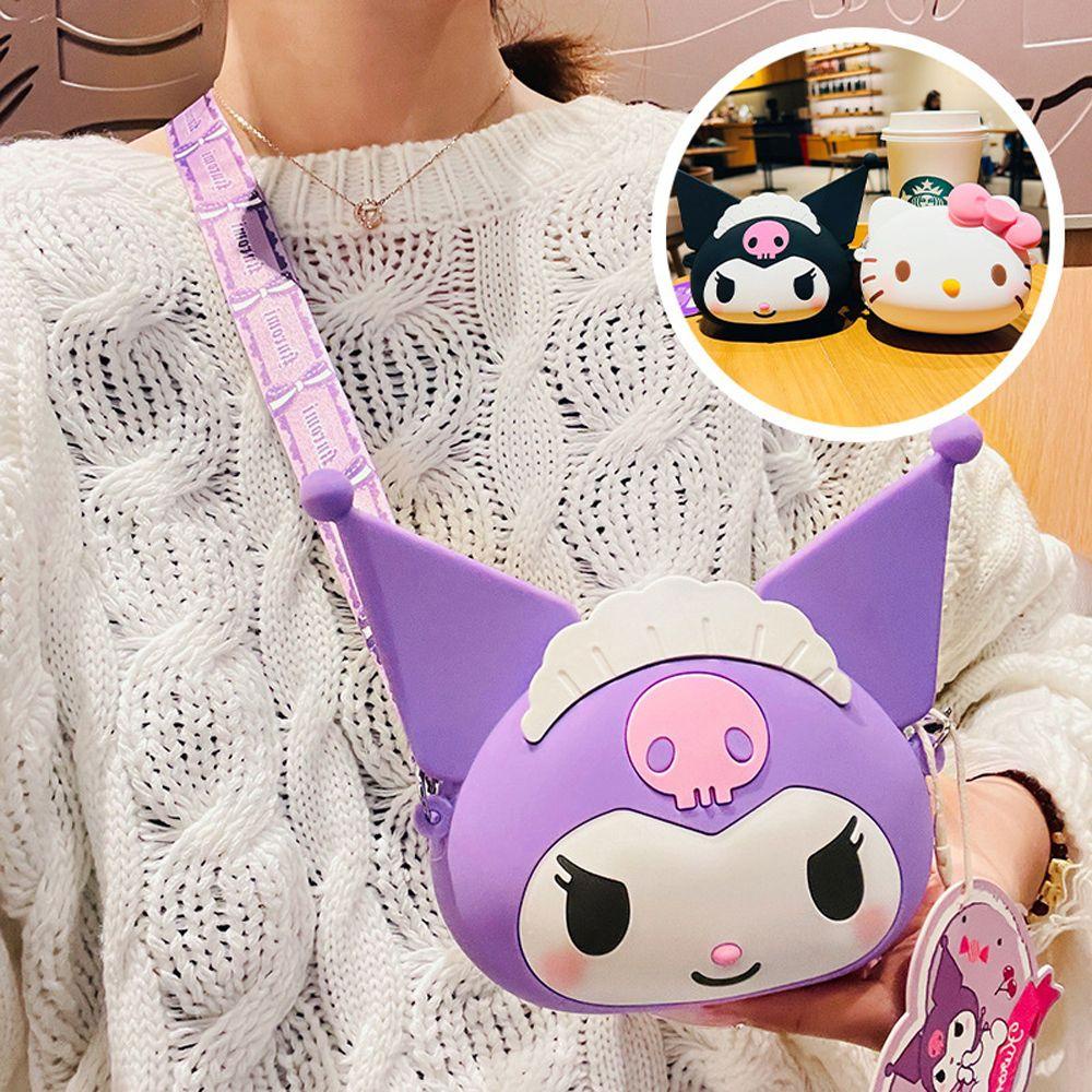 Túi Xách Đeo Vai Màu Cầu Vồng Hình Kuromi Kitty Thời Trang Làm Quà Sinh Nhật