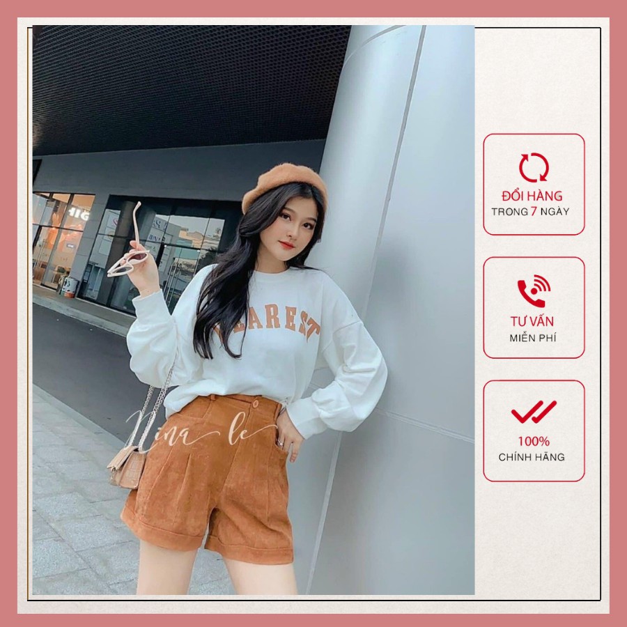 Sale Set Đồ Nữ Ulzzang, Set Áo Thụng In Chữ Mix Quần Short Nhung Tăm Kèm Mũ Vành Dễ Thương Hàn Quốc Đi Chơi 🔥FREESHIP +