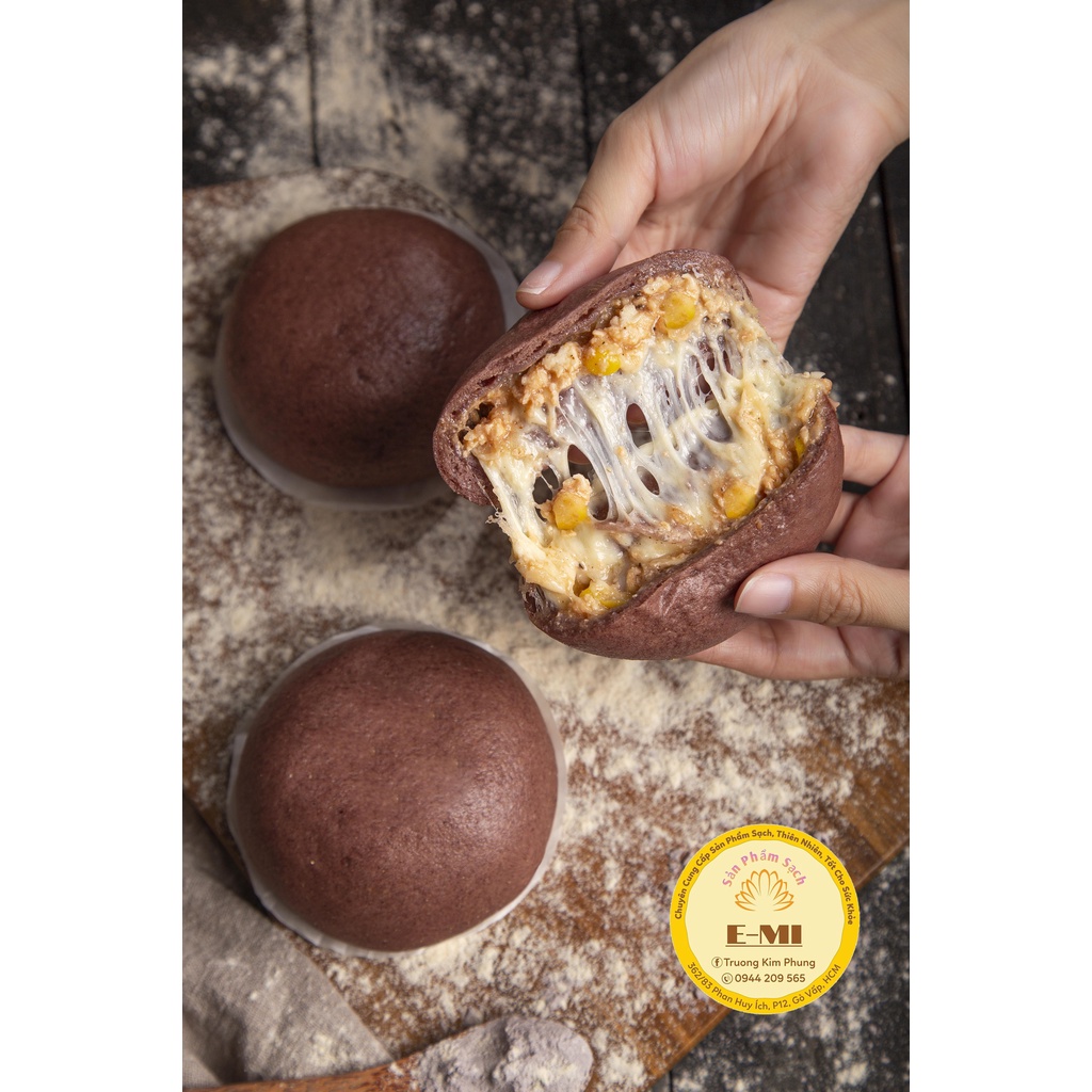 Bánh Bao Gạo Lứt Gà Xá Xíu Phô Mai Kéo Sợi- Bánh Bao Ăn Kiêng Healthy