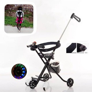 Xe đẩy 3 bánh gấp gọn- xe đẩy siêu thị - xe đẩy du lịch - màu đen- chât lượng