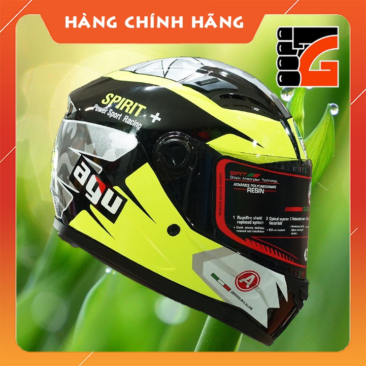 ✅[GLOVESZONE] Nón bảo hiểm AGU fullface Spirit Racing - NHIỀU MÀU - TẶNG kèm túi đựng