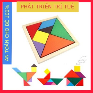 Đồ Chơi Trí Uẩn Tangram Bộ Ghép Hình Bằng Gỗ Thông Minh Cho Bé