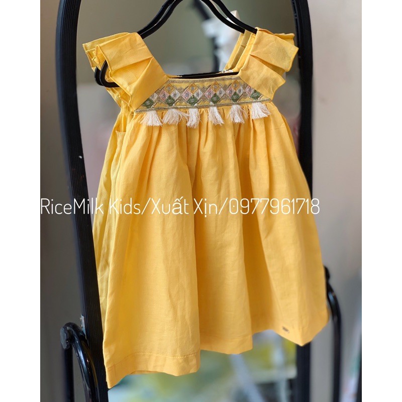 Váy Đầm bé gái Vàng Cổ Diêm Dúa xuất xịn