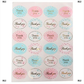 Set 24 miếng dán hình Ovan phối chữ THANK YOU màu vàng đồng trang trí tiệc cưới