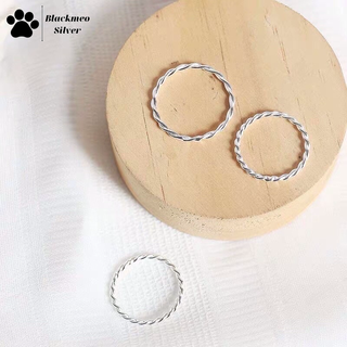 Nhẫn bạc tròn xoắn trơn đơn giản, nhẫn bạc basic