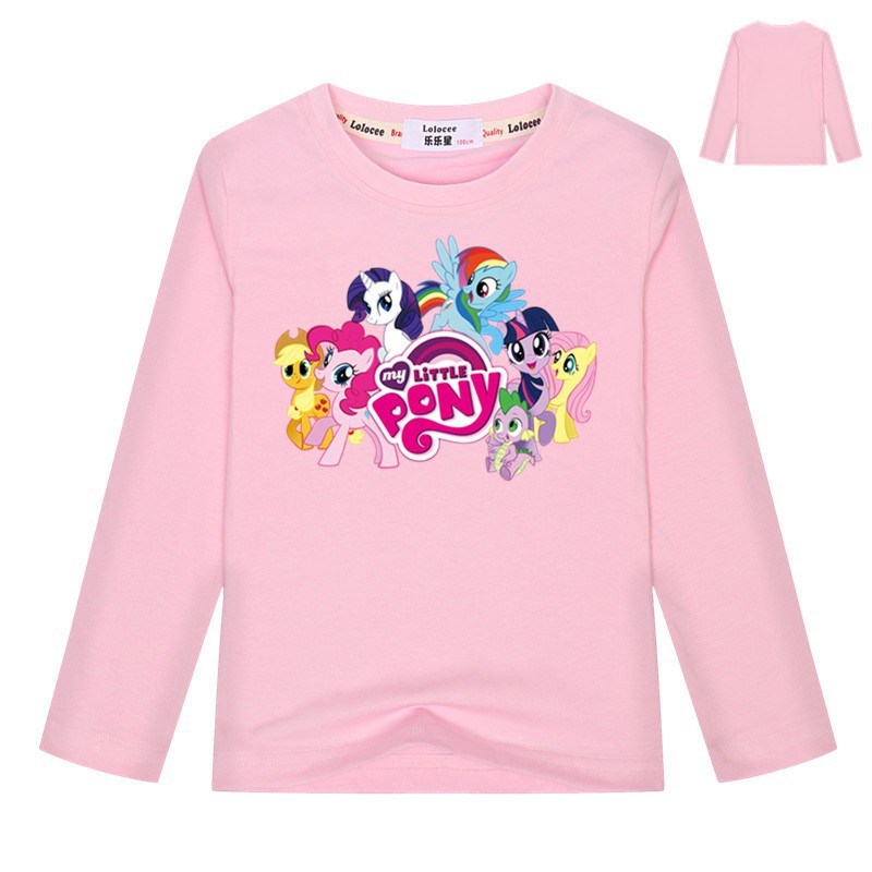 My Little Pony Áo thun dài tay Pinkie Pie Rainbow Dash Twilight Sparkle Tops cho trẻ em gái