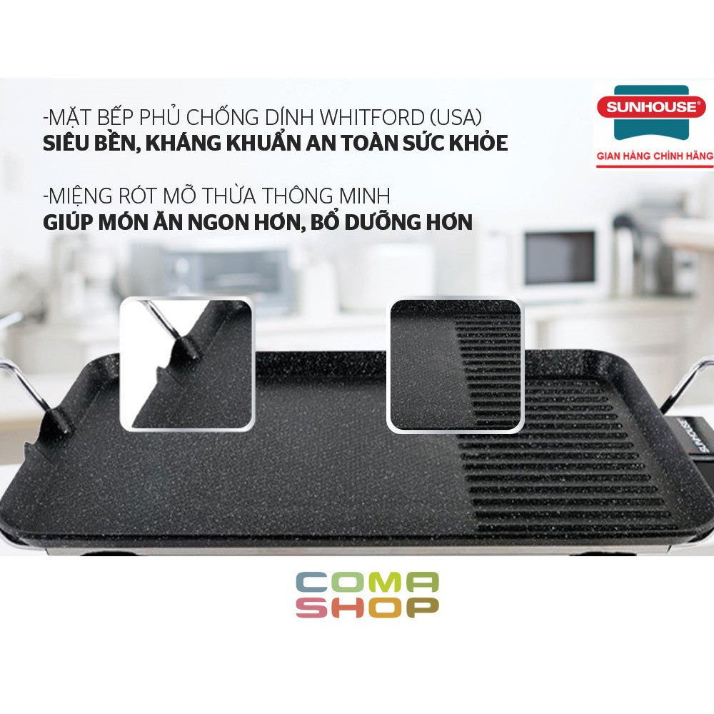 SHD4607 - BẾP NƯỚNG ĐIỆN SUNHOUSE 1500W – BẢO HÀNH CHÍNH HÃNG 12 THÁNG