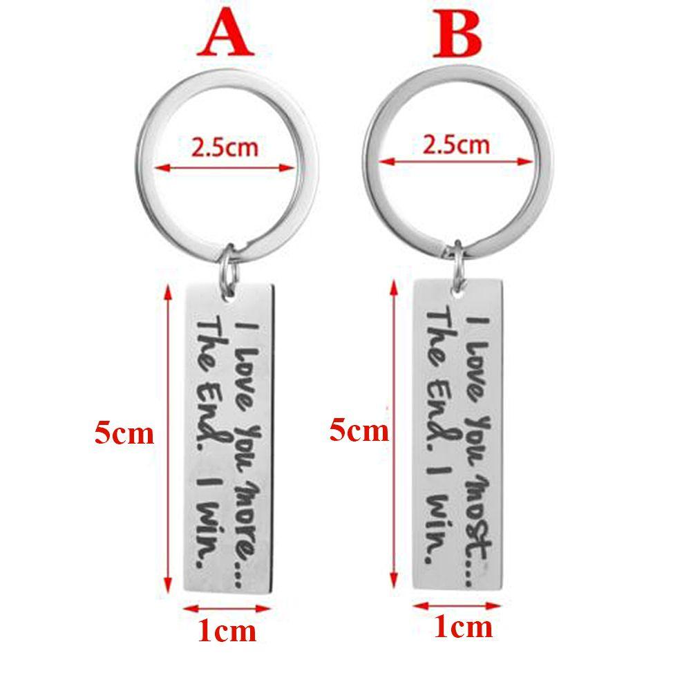 Giá Đỡ Chìa Khóa Bằng Thép Không Gỉ In Chữ I LOVE YOU MORE REBUY1 Dùng Làm Quà Tặng Valentine