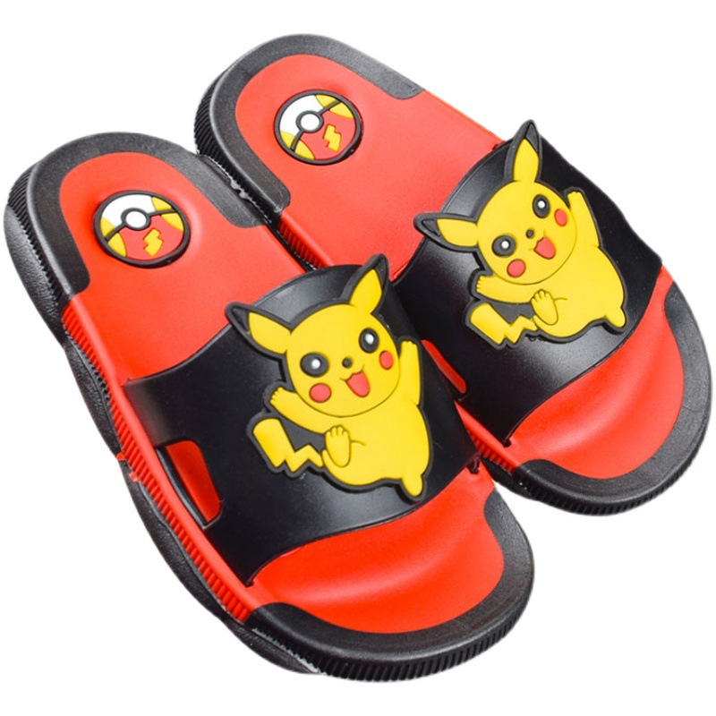 Dép Đi Trong Nhà Đế Mềm Chống Trượt Thoáng Khí In Hình Pikachu Dễ Thương Cho Bé