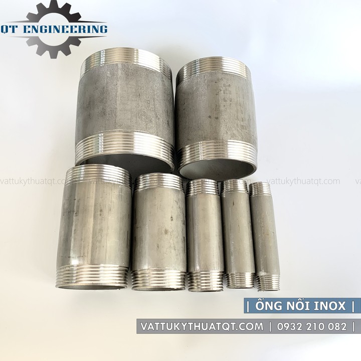 Ống nối inox 2 đầu ren ngoài  | Phi 13,17,21,27,34,42,49