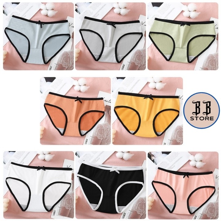 Quần lót nữ cotton cao cấp trơn viền đen toàn viền, quần lót cotton kháng khuẩn co giãn 4 chiều thoáng khí BB Store | BigBuy360 - bigbuy360.vn