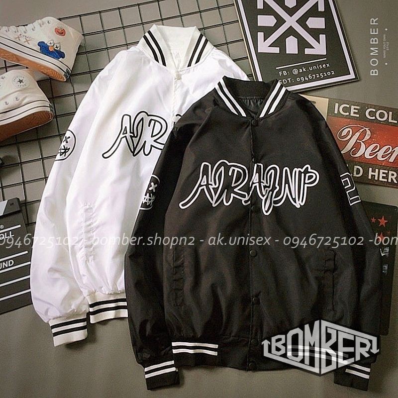 Áo khoác Bomber style bóng chày phối màu classic - 2 màu (D08)