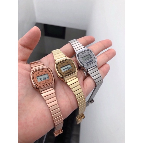 Đồng hồ nữ MTP mã hiệu classic-La670, dây thép, mặt vuông bản mini siêu xinh. la670