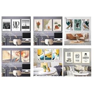 Tổng hợp bộ 3 tranh canvas gồm khung 02 trang trí nhà cửa hiện đại tặng đinh treo tranh
