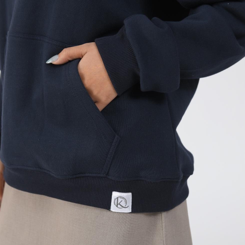 Áo Hoodie Nữ Dài Tay Có Mũ Chất Nỉ Bông Cao Cấp Kumi, Áo Nỉ Nữ Basic Có Mũ Thời Trang Trẻ Trung Năng Động - Xanh Than | BigBuy360 - bigbuy360.vn