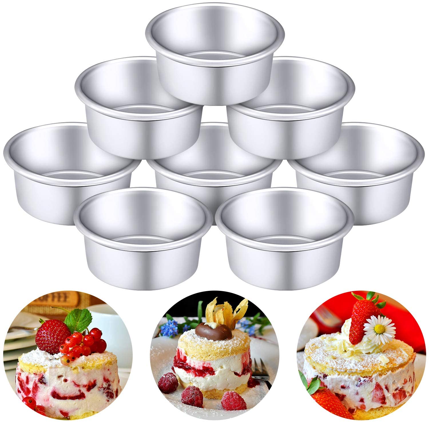 [Hàng đẹp video thật] Khuôn Nhôm Tròn *Đế Liền* 4inch/ 5inch/ 6inch/ 7inch/ 8inch/ 9inch